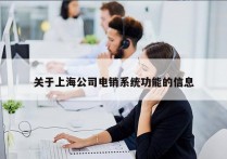 关于上海公司电销系统功能的信息