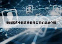 衡阳拓客电销系统软件公司的简单介绍