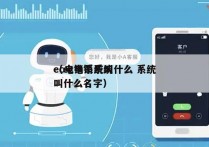 ec电销系统叫什么 系统
（ec电销系统叫什么名字）