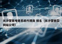 长沙营销电销系统代理商 排名（长沙营销型网站公司）