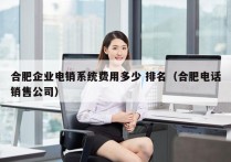 合肥企业电销系统费用多少 排名（合肥电话销售公司）