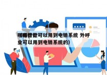 哪些行业可以用到电销系统 外呼
（哪些行业可以用到电销系统的）