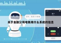 关于金融公司电销用什么系统的信息