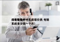 南京电销外呼系统报价表 电销
（电销外呼系统多少钱一个月）