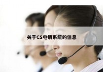 关于CS电销系统的信息