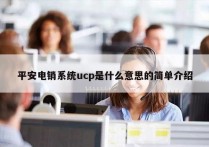 平安电销系统ucp是什么意思的简单介绍