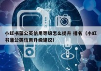 小红书蒲公英信用等级怎么提升 排名（小红书蒲公英信用升级建议）