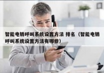 智能电销呼叫系统设置方法 排名（智能电销呼叫系统设置方法有哪些）