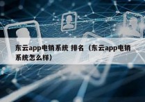 东云app电销系统 排名（东云app电销系统怎么样）