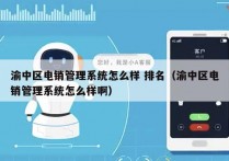 渝中区电销管理系统怎么样 排名（渝中区电销管理系统怎么样啊）
