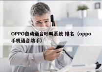 OPPO自动语音呼叫系统 排名（oppo手机语音助手）