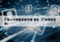 广东crm电销系统代理 排名（广州电销系统）