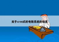 关于crm式的电销系统的信息