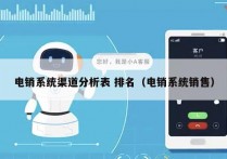 电销系统渠道分析表 排名（电销系统销售）