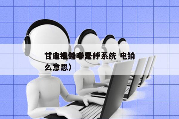 甘肃电销卡外呼系统 电销
（电销外呼是什么意思）