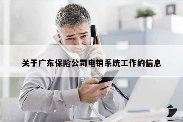 关于广东保险公司电销系统工作的信息