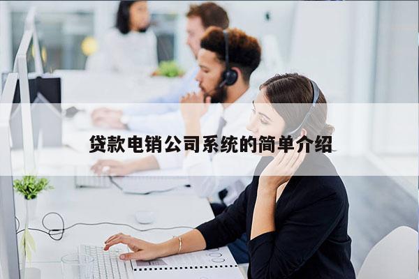 贷款电销公司系统的简单介绍